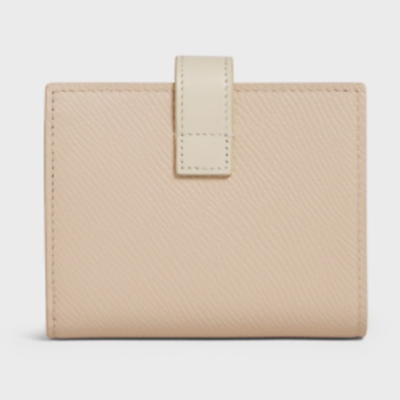 CELINE | SMALL STRAP WALLET IN BICOLOUR GRAINED CALFSKIN POWDER/CREAM - Picture 4 of 13